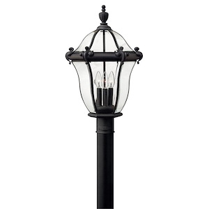 San Clemente - 3 Light Large Outdoor Post Top or Pier Mount Lantern - Traditional-Glam Style - 14 Inch Wide by 22.25 Inch High - 759139