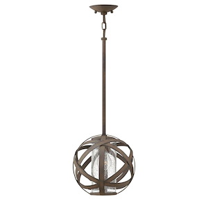 Carson - 1 Light Small Outdoor Pendant in Transitional-Industrial Style - 10 Inches Wide by 10.5 Inches High - 759226