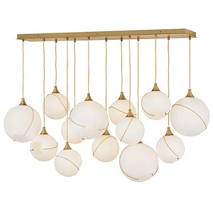 Skye - 130W 13 LED Large Linear Chandelier-24.25 Inches Tall and 60.25 Inches Wide - 1345090