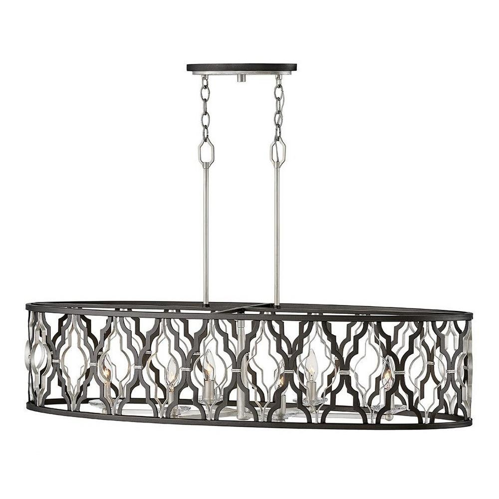 Portico - Six Light Open Frame Linear Pendant in Transitional Style - 42 Inches Wide by 23.75 Inches High