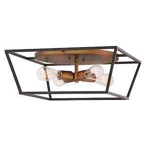Fulton - 4 Light Medium Flush Mount in Transitional-Industrial Style - 18 Inches Wide by 7.25 Inches High - 759289