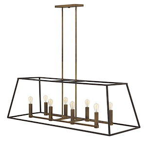 Fulton - 8 Light Open Frame Linear Foyer in Transitional-Industrial Style - 48 Inches Wide by 16.25 Inches High - 759295