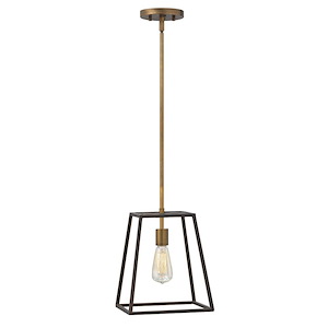 Fulton - 1 Light Large Open Frame Pendant in Transitional-Industrial Style - 10 Inches Wide by 12.5 Inches High - 496669
