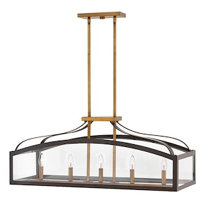 Clarendon - 5 Light Linear Chandelier in Traditional Style - 36 Inches Wide by 15 Inches High - 759306