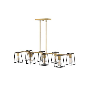 Filmore - Eight Light Linear Chandelier in Transitional-Industrial Style - 16 Inches Wide by 7.5 Inches High - 1267410