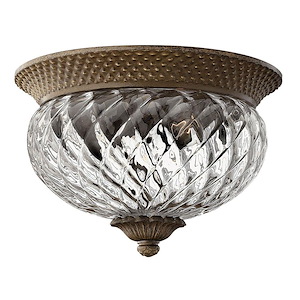 Plantation - 2 Light Small Flush Mount in Traditional-Glam Style - 12 Inches Wide by 8 Inches High - 758997
