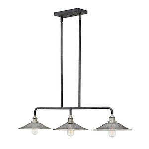 Rigby - 3 Light Linear Chandelier in Industrial Style - 40 Inches Wide by 7 Inches High - 496804