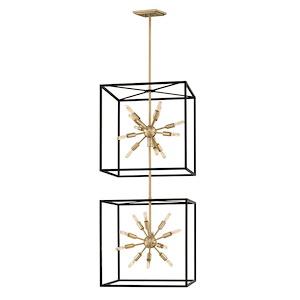 Aros - 24 Light Large Open Frame 2-Tier Chandelier - Transitional-Modern-Mid-Century Modern Style - 20 Inch Wide by 51.5 Inch High - 1001450