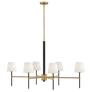Saunders - 30W 6 LED Medium Linear Chandelier In Mid-Century Modern Style-26.5 Inches Tall and 45 Inches Wide - 1320169
