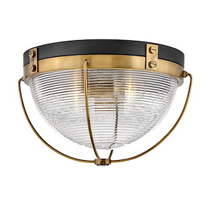 Crew - 2 Light Medium Flush Mount in Coastal-Industrial Style - 16 Inches Wide by 9.5 Inches High - 1032724