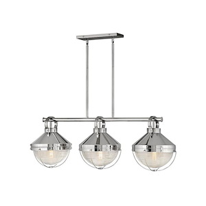 Crew - 3 Light Linear Chandelier in Coastal-Industrial Style - 42 Inches Wide by 14.25 Inches High - 875685