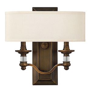 Sussex - 2 Light Wall Sconce in Traditional Style - 14 Inches Wide by 14 Inches High - 760020