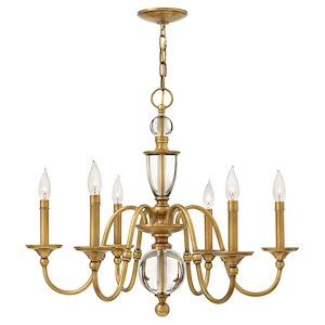 Eleanor - 6 Light Small Chandelier in Traditional Style - 27.25 Inches Wide by 22.75 Inches High - 1032736