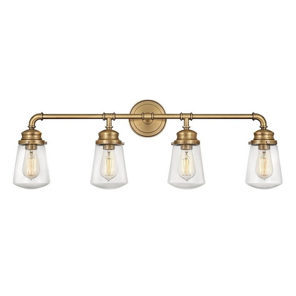 Hinkley Lighting - 5034 - Fritz - 4 Light Bath Vanity in Traditional and  Industrial Style - 33.75 Inches Wide by 11.75 Inches High