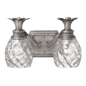 Plantation - 2 Light Bath Vanity in Traditional and Glam Style - 13 Inches Wide by 8.5 Inches High - 66395