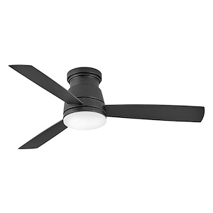 Trey - 3 Blade Flush Ceiling Fan with Light Kit-11.75 Inch Tall and 52 Inch Wide - 1396936