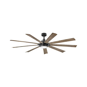 Turbine - 9 Blade Ceiling Fan with Light Kit In Modern and Industrial Style-17.5 Inches Tall and 80 Inches Wide - 1094278