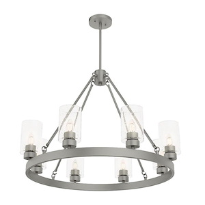 Hartland 8-Light Wagon Wheel Chandelier in Casual Style-32 Inches Wide by 30.6 Inches High - 911975