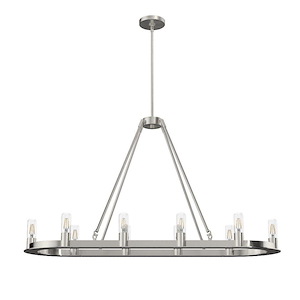 Saddlewood - 10 Light Linear Chandelier In Transitional Style-22 Inches Tall and 16 Inches Wide - 1255175