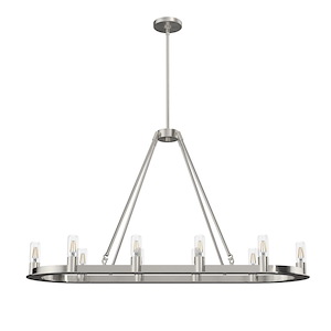 Saddlewood - 10 Light Linear Chandelier In Transitional Style-22 Inches Tall and 16 Inches Wide - 1255175