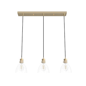 Van Nuys 3-Light Linear Cluster Pendant In Transitional Style-8 Inches Tall and 6 Inches Wide - 1093917