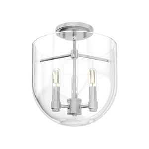 Sacha 3-Light Flush Mount In Modern Style-12 Inches Tall and 11 Inches Wide - 1086988