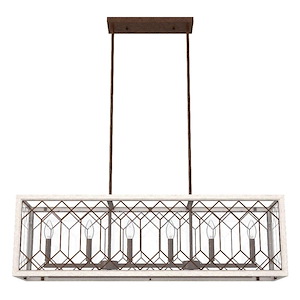 Chevron - 6 Light Linear Chandelier In Casual Style-12 Inches Tall and 40 Inches Wide - 1270469