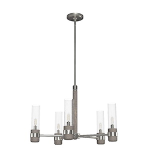 River Mill - 5 Light Chandelier In Rustic Style-15.75 Inches Tall and 24 Inches Wide - 1270396