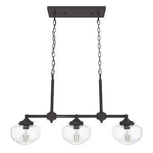 Saddle Creek - 3 Light Linear Chandelier In Transitional Style-18.5 Inches Tall and 33 Inches Wide - 1270414