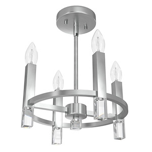 Sunjai - 4 Light Semi-Flush Mount In Formal Style-15 Inches Tall and 12.25 Inches Wide - 1255178
