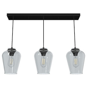 Vidria - 3 Light Linear Cluster Pendant In Formal Style-9.5 Inches Tall and 28.25 Inches Wide - 1112904