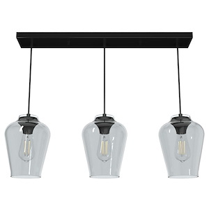Vidria - 3 Light Linear Cluster Pendant In Formal Style-9.5 Inches Tall and 28.25 Inches Wide - 1112904