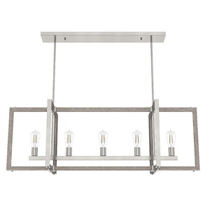 Woodburn - 5 Light Linear Chandelier In Modern Style-17 Inches Tall and 48.25 Inches Wide - 1270451