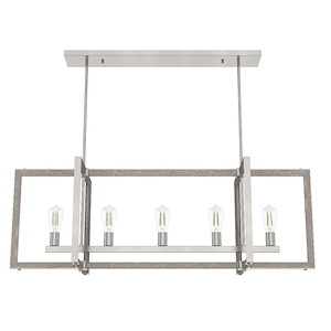 Woodburn - 5 Light Linear Chandelier In Modern Style-17 Inches Tall and 48.25 Inches Wide - 1270451