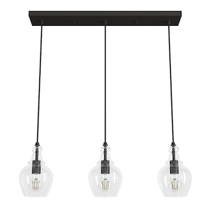 Maple Park - 3 Light Linear Cluster Pendant In Casual Style-9.25 Inches Tall and 6 Inches Wide - 1112894