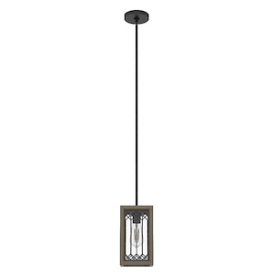 Chevron - 1 Light Mini Pendant In Casual Style-10.75 Inches Tall and 6 Inches Wide