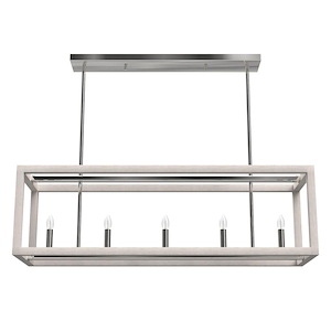 Squire Manor - 5 Light Linear Chandelier In Modern Style-12.25 Inches Tall and 40 Inches Wide - 1266001