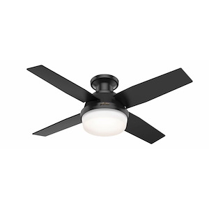 Dempsey 44 Inch Low Profile Ceiling Fan with LED Light Kit and Handheld Remote