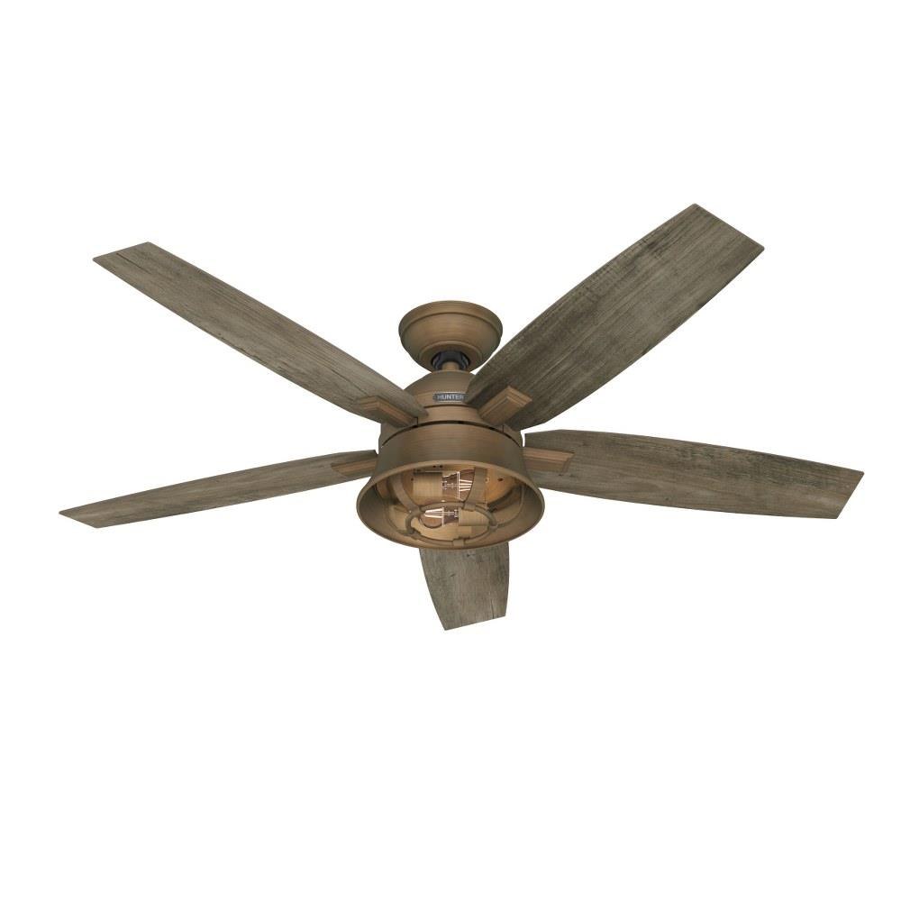 Hunter Fans 51573 Hampshire 5 Blade Ceiling Fan With Light Kit And Handheld Remote In Rustic Style 15 93 Inches Tall 52 Wide