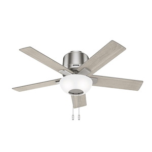 Fitzgerald - 5 Blade Ceiling Fan with Light Kit and Pull Chain In Modern Style-13.84 Inches Tall and 44 Inches Wide