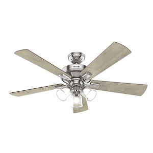 Crestfield - 5 Blade Ceiling Fan with Light Kit and Handheld Remote In Casual Style-18.67 Inches Tall and 52 Inches Wide - 1262990