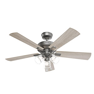 Crestfield - 5 Blade Ceiling Fan with Light Kit-20 Inches Tall and 52 Inches Wide - 1293879