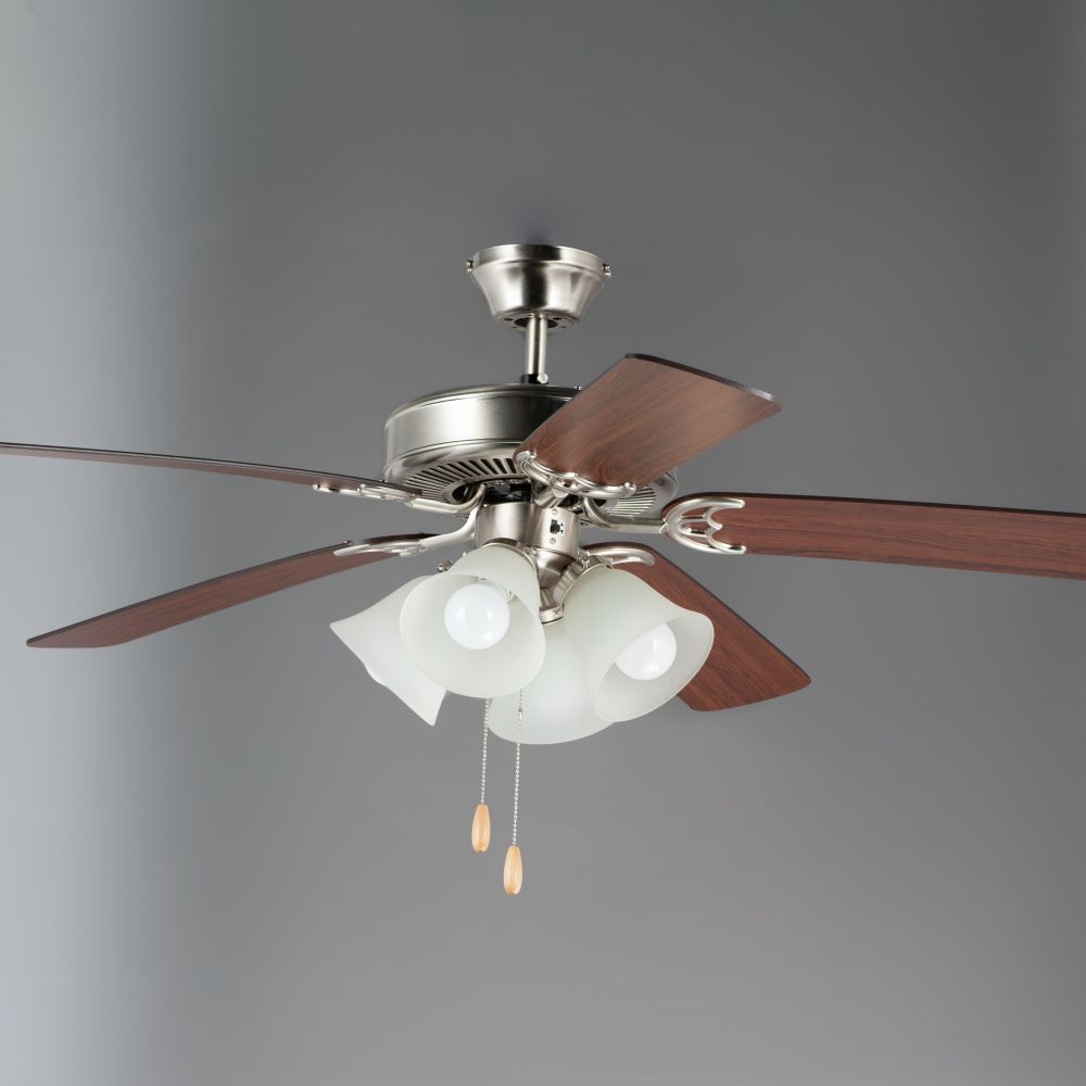 Used Maxim Lighting 89907FTSNWP Basic-Max-Indoor Ceiling Fan with Light Kit I in