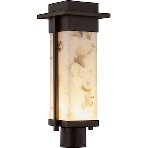 Alabaster Rocks Pacific - 7 Inch Outdoor Post Light with Rectangle Alabaster Resin Shade