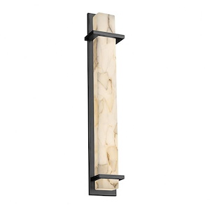 Alabaster Rocks Monolith - 36 Inch Outdoor Wall Sconce with Rectangle Alabaster Resin Shade