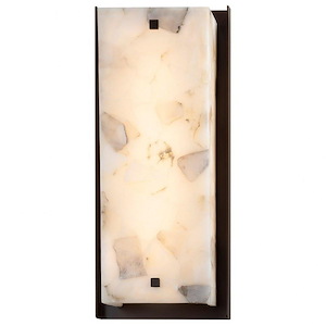 Alabaster Rocks Carmel - 24 Inch ADA Outdoor Wall Sconce with Square Alabaster Resin Shade