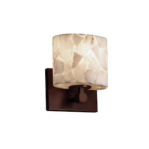 Alabaster Rocks Tetra - 8 Inch ADA Wall Sconce with Oval Alabaster Resin Shade