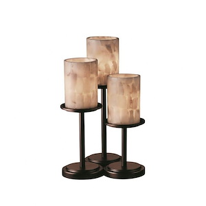 Alabaster Rocks Dakota - 16 Inch Table Lamp with Cylinder Flat Rim Alabaster Resin Shade