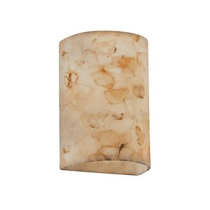 Alabaster Rocks - 12.5 Inch Large Cylinder Open Top and Bottom Wall Sconce with Alabaster Resin Shade