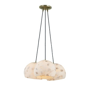 Alabaster Rocks - 3 Light Globe Pendant-8.5 Inches Tall and 21.5 Inches Wide - 1341847